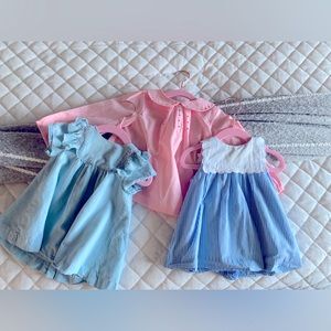 Set of 3 Jacadi baby girls Summer Dresses 6mo-36mo